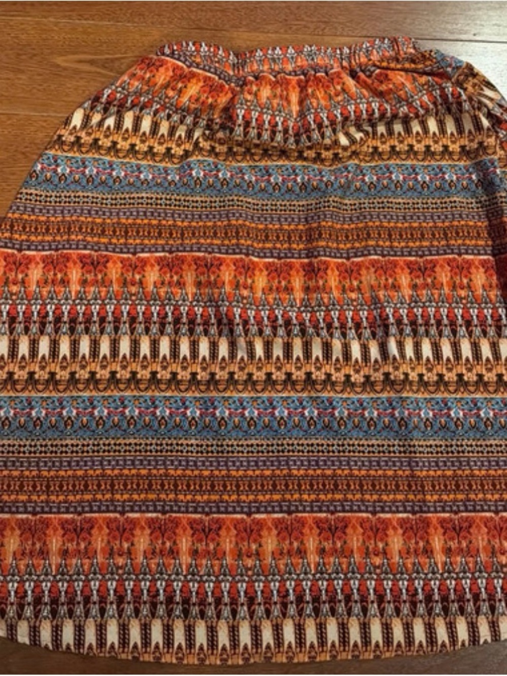 SHEIN Multicolor Boho Printed Maxi Skirt - Orange, Blue, Brown